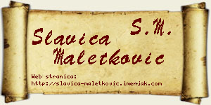 Slavica Maletković vizit kartica